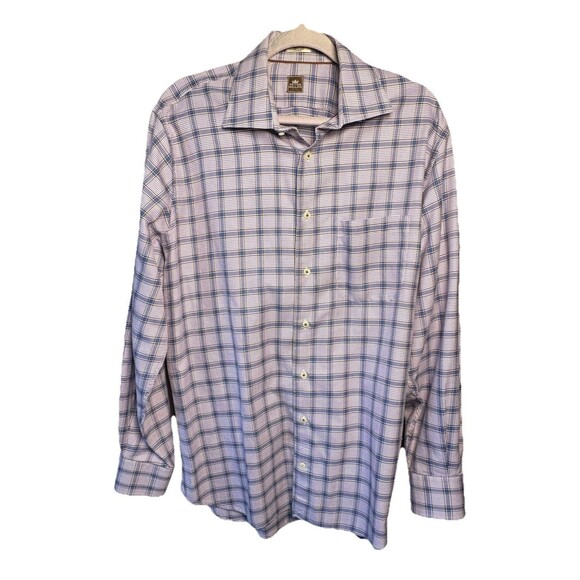 Peter Millar Men's Nanoluxe Easy Care Button-Down Long Sleeve Size Large Purple - Picture 5 of 13